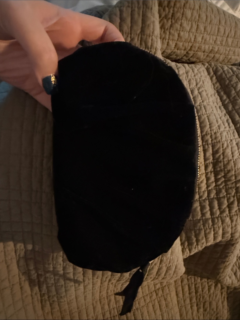 Vera Bradley Black Velvet Zip Pouch